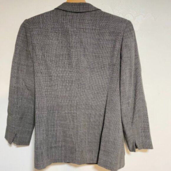 Max Mara Made in Italy Black White Woven Women's Blazer Jacket Size IT42/US8 - Picture 8 of 14